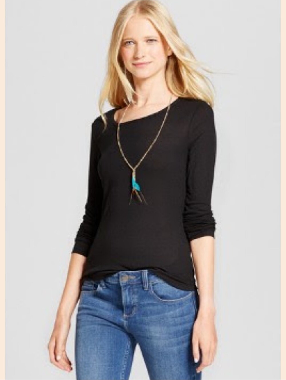 Target Mossimo Supply Co Women's Black Long Sleeve Ribbed Tissue T-shirt XL